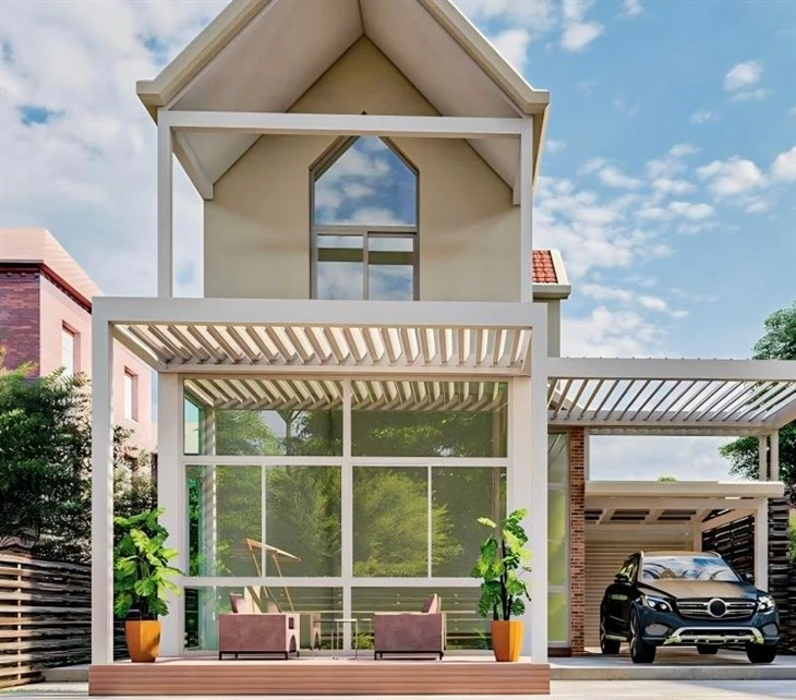 Decorative Gutter Motorized Aluminum Pergola